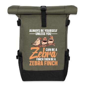 Zebra Finch Lover Enclosure Bird Owner Tools - Roll Top Backpack - olive/black - Front