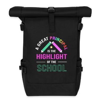 Headmaster Head of School Principal Director - Roll Top Backpack - black - Front