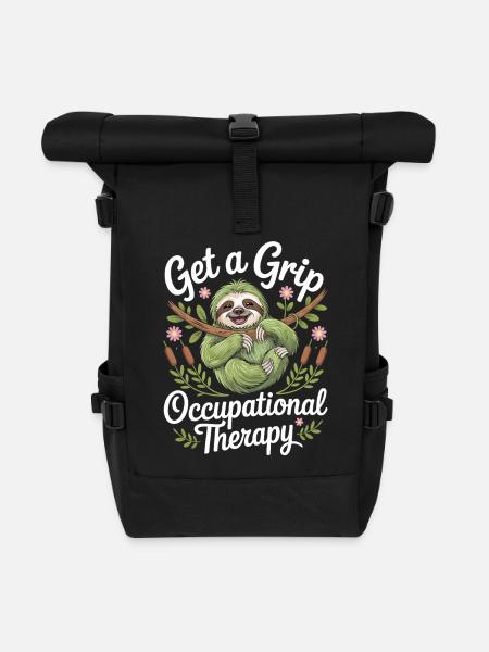 Get a Grip Occupational Therapy Sloth - Rolltop Rucksack - Schwarz
