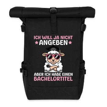 Bachelorprüfung Studentin Bachelor Abschluss - Rolltop Rucksack - Schwarz - Vorne
