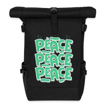 Peace - Rolltop Rucksack - Schwarz - Vorne