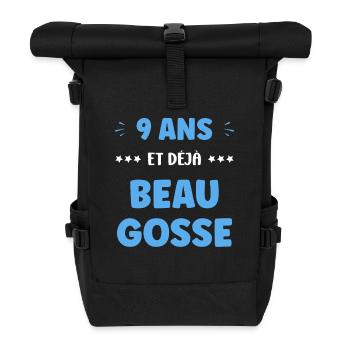 9 Jahre alt, schon gutaussehend - Rolltop Rucksack - Schwarz - Vorne