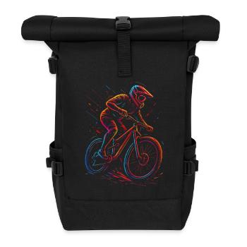 Mountainbike MTB Downhill Freeride - Rolltop Rucksack - Schwarz - Vorne