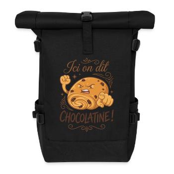 Here we say chocolatine! - Roll Top Backpack - black - Front