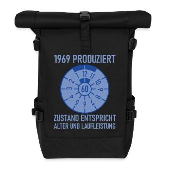 1969 Born 60th Birthday Car Tuning - Roll Top Backpack - black - Front