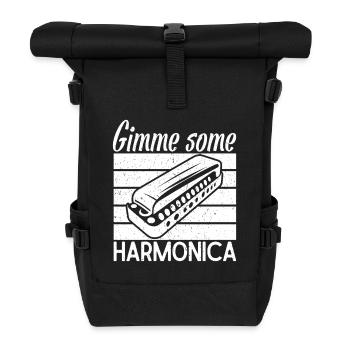 Musicien d’harmonica Donne-moi un peu d’harmonica - Sac à dos roll top - noir - Devant
