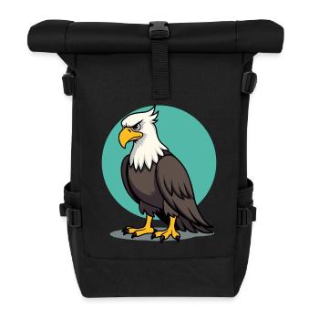 Stolzer Adler Majestätischer Greifvogel - Rolltop Rucksack - Schwarz - Vorne