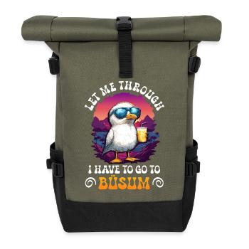North Sea LET ME THROUGH MUST GO TO BÜSUM Lustig - Roll Top Backpack - olive/black - Front