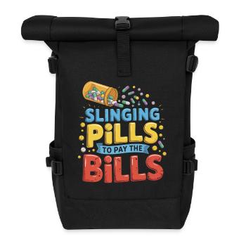Pillen gegen die Rechnungen - Rolltop Rucksack - Schwarz - Vorne