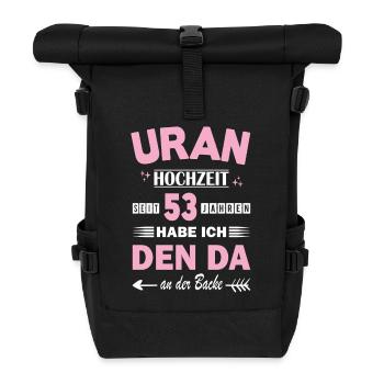 53 Jahre Beziehung Jahrestag Hochzeitstag - Rolltop Rucksack - Schwarz - Vorne