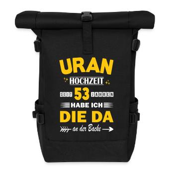 53 Jahre Beziehung Jahrestag Hochzeitstag  - Rolltop Rucksack - Schwarz - Vorne