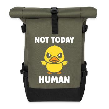 Rebellious duckling not today - Roll Top Backpack - olive/black - Front