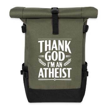 Gott sei Dank bin ich Atheist - Rolltop Rucksack - Olive/Schwarz - Vorne