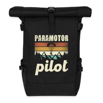 Paramotor Pilot Retro Sunset - Sac à dos roll top - noir - Devant