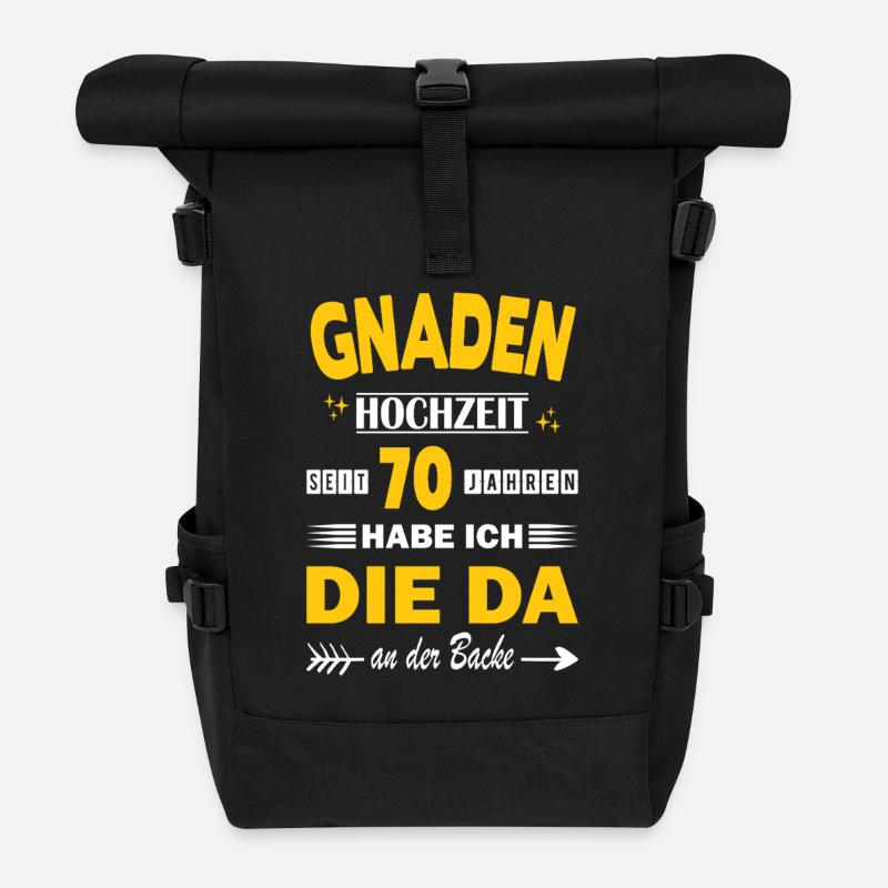 70 Years of Relationship Anniversary Wedding Anniversary Graces - Roll Top Backpack - black