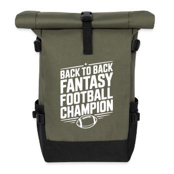 Hintereinanderfolgende Fantasy-Football-Meisterin - Rolltop Rucksack - Olive/Schwarz - Vorne