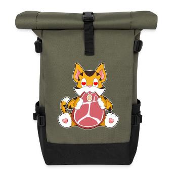 Tiger Fleisch - Rolltop Rucksack - Olive/Schwarz - Vorne