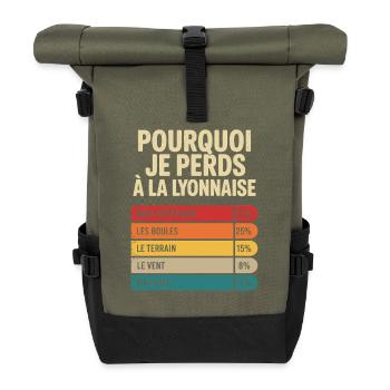 Warum ich langfristig verliere - Rolltop Rucksack - Olive/Schwarz - Vorne