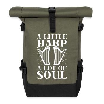 Harmonica Musican Little Harp Lot Of Soul - Rolltop Rucksack - Olive/Schwarz - Vorne