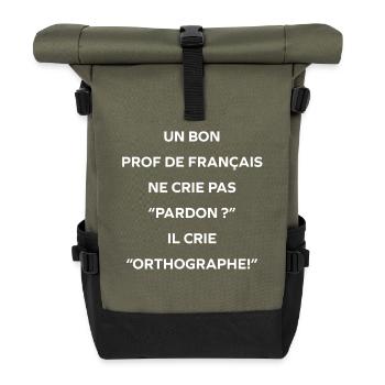 Rechtschreibung: der Schrei des Französischlehrers - Rolltop Rucksack - Olive/Schwarz - Vorne