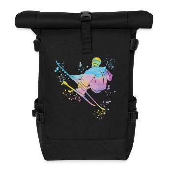 Alpine skiing Winter sports Nordic skiing - Roll Top Backpack - black - Front
