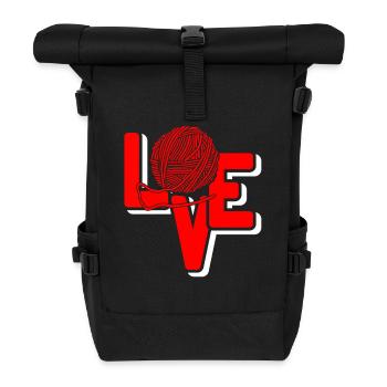 Love Yarn Crochet Drôle Tricot Amoureux de l’humour - Sac à dos roll top - noir - Devant