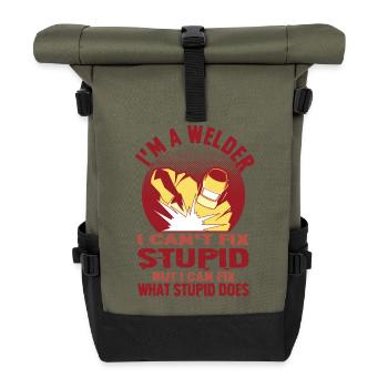 Schweißer Spruch Geschenke Für Metallbauer  - Rolltop Rucksack - Olive/Schwarz - Vorne