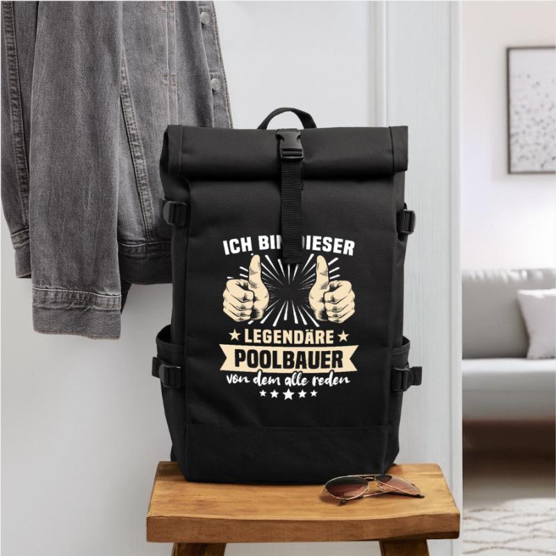 Poolbauer Sprüche Rolltop Rucksack