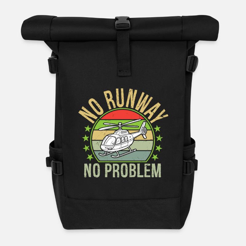 No Runway, No Problem - Roll Top Backpack - black