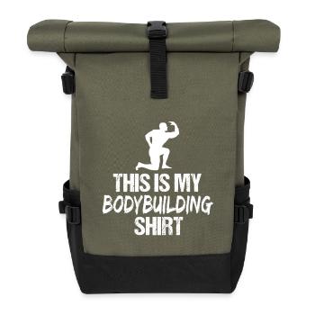 Das ist mein Bodybuilding-Shirt-Fitnessstudio-Design - Rolltop Rucksack - Olive/Schwarz - Vorne