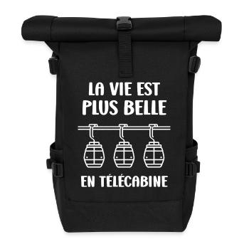 Das bessere Leben in der Gondel - Rolltop Rucksack - Schwarz - Vorne