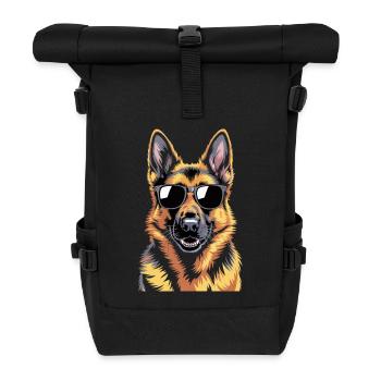 German Shepherd - Roll Top Backpack - black - Front