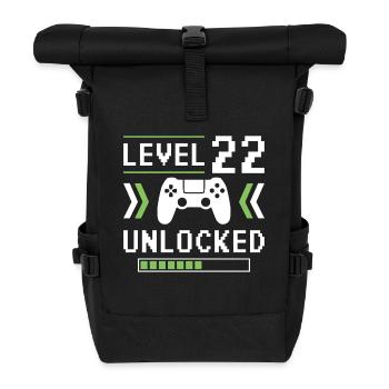 22. Geburtstag Level 22 unlocked - Rolltop Rucksack - Schwarz - Vorne