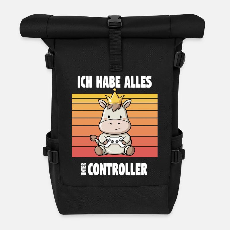 gaming animal design - Rolltop Rucksack - Schwarz