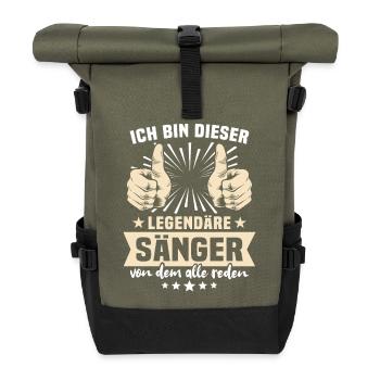 Singer Sayings - Roll Top Backpack - olive/black - Front