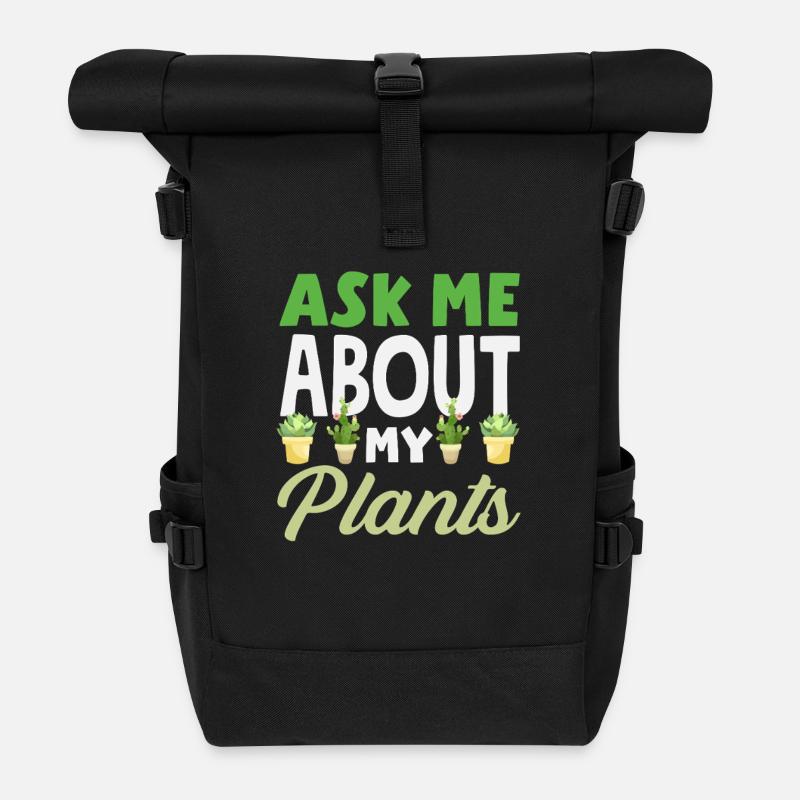 Spørg mig om mine planter, sjove gartner - Rolltop-rygsæk - sort