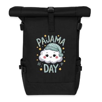  Pajama Day Süße Wolkenfigur Mit Schlafmütze Für - Rolltop Rucksack - Schwarz - Vorne