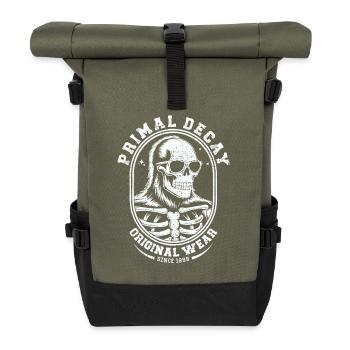 Skeleton Crest T-shirt - Roll Top Backpack - olive/black - Front