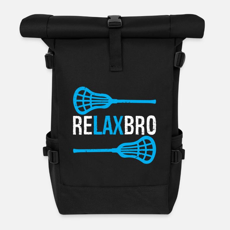 Relax Bro Lacrosse - Roll Top Backpack - black