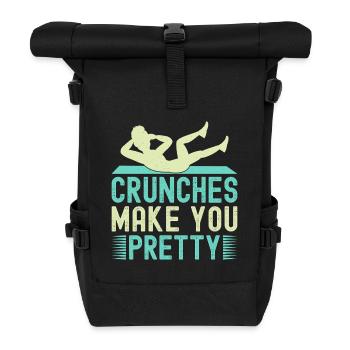 Fitness Fanatics Crunches Make You Pretty - Roll Top Backpack - black - Front