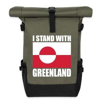 I Stand With Greenland - Rolltop Rucksack - Olive/Schwarz - Vorne