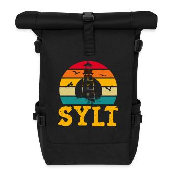 North Sea Holiday SYLT NORTH SEA ISLAND Fun - Roll Top Backpack - black - Front