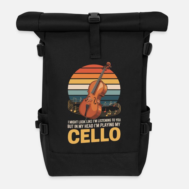 Mein Cello spielen - Rolltop Rucksack - Schwarz