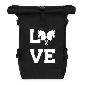 40 Hobby Horse Love - Rolltop Rucksack - Schwarz - Vorne