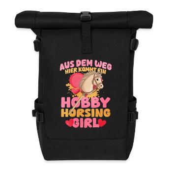 43 Aus Dem Weg Hier Kommt Ein Hobby Horsing Gir - Rolltop Rucksack - Schwarz - Vorne