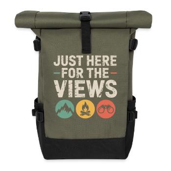 Graphisme des vues extérieures - Sac à dos roll top - olive/noir - Devant
