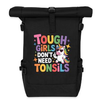 Les filles dures n’ont pas besoin d’amygdales - Sac à dos roll top - noir - Devant