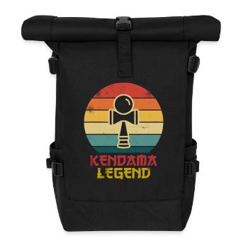 Kendama Legend Retro Sunset  - Rolltop Rucksack - Schwarz - Vorne