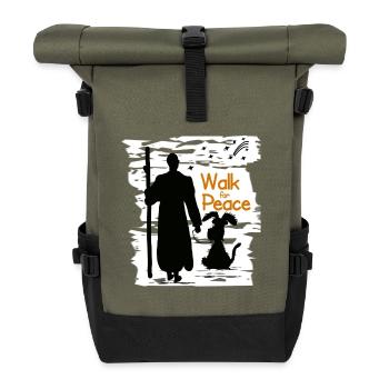 March for Peace - Roll Top Backpack - olive/black - Front