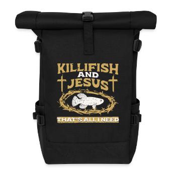 Toothcarp Killfish Toothed carp - Roll Top Backpack - black - Front